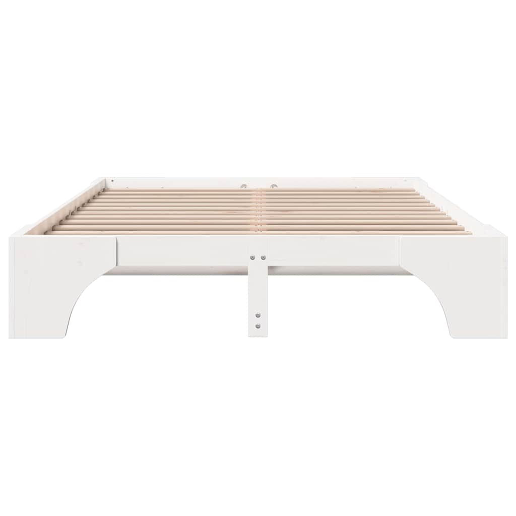 Sengestel Hvid 140 x 200 cm Massiv fyrretræ