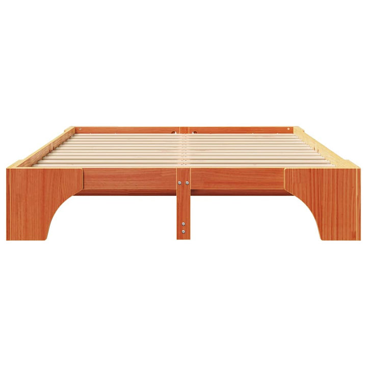 Sengestel Voks brun 140 x 200 cm Massiv fyrretræ