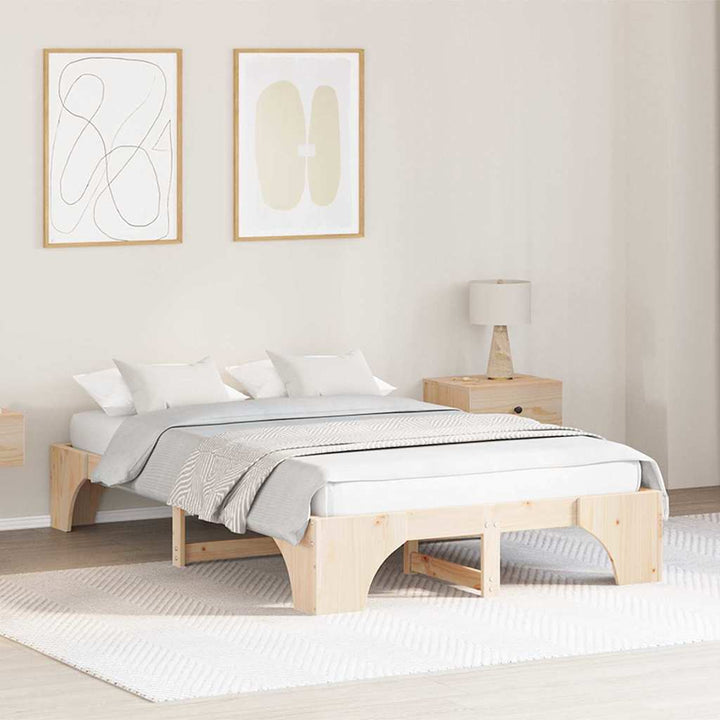Sengestel Naturfarvet 120 x 200 cm Massiv fyrretræ
