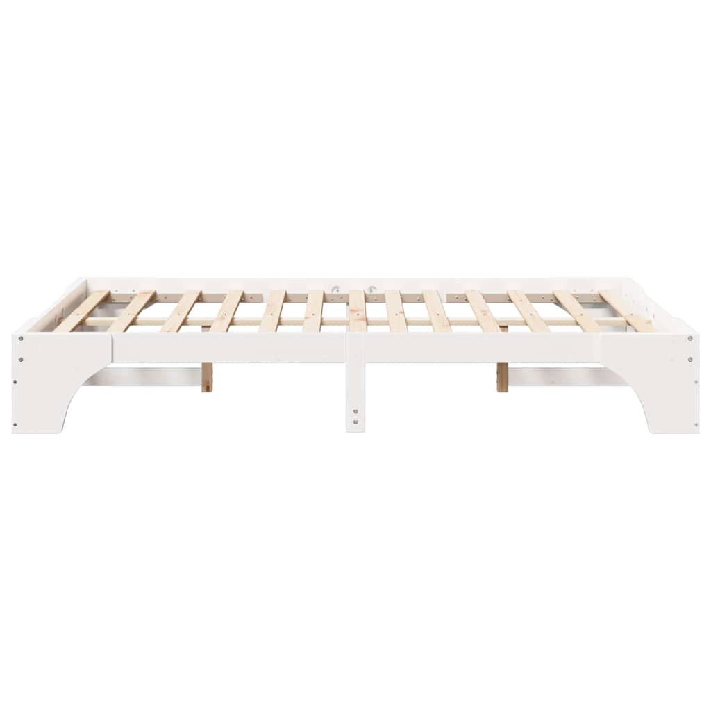 Sengestel Hvid 140 x 190 cm Massiv fyrretræ