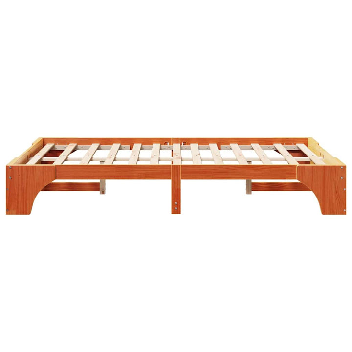 Sengestel Voks brun 140 x 190 cm Massiv fyrretræ
