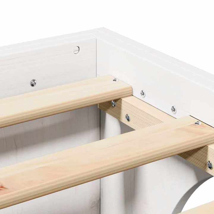 Sengestel Hvid 135 x 190 cm Massiv fyrretræ