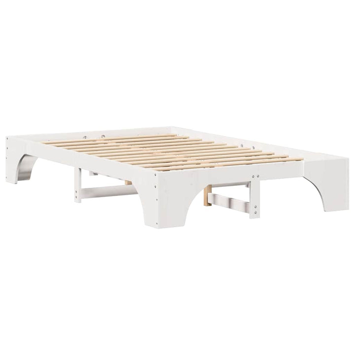 Sengestel Hvid 135 x 190 cm Massiv fyrretræ