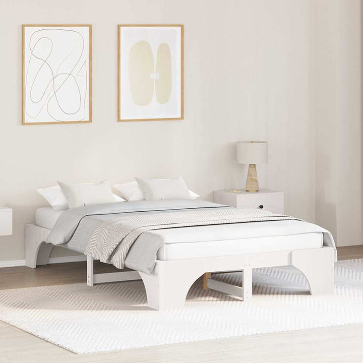 Sengestel Hvid 120 x 190 cm Massiv fyrretræ