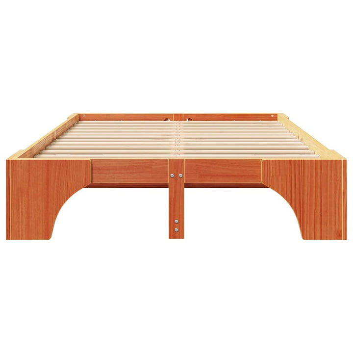Sengestel Voks brun 120 x 190 cm Massiv fyrretræ