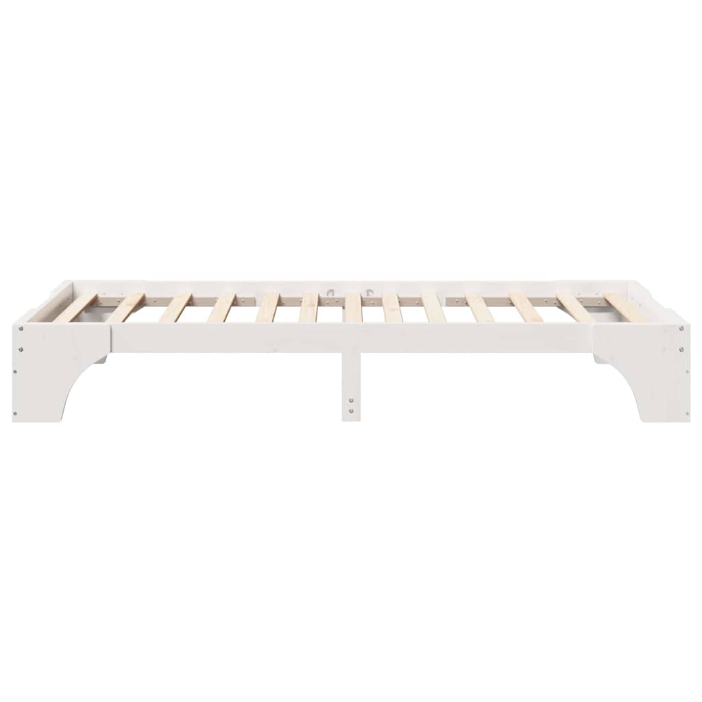 Sengestel Hvid 90 x 200 cm Massiv fyrretræ