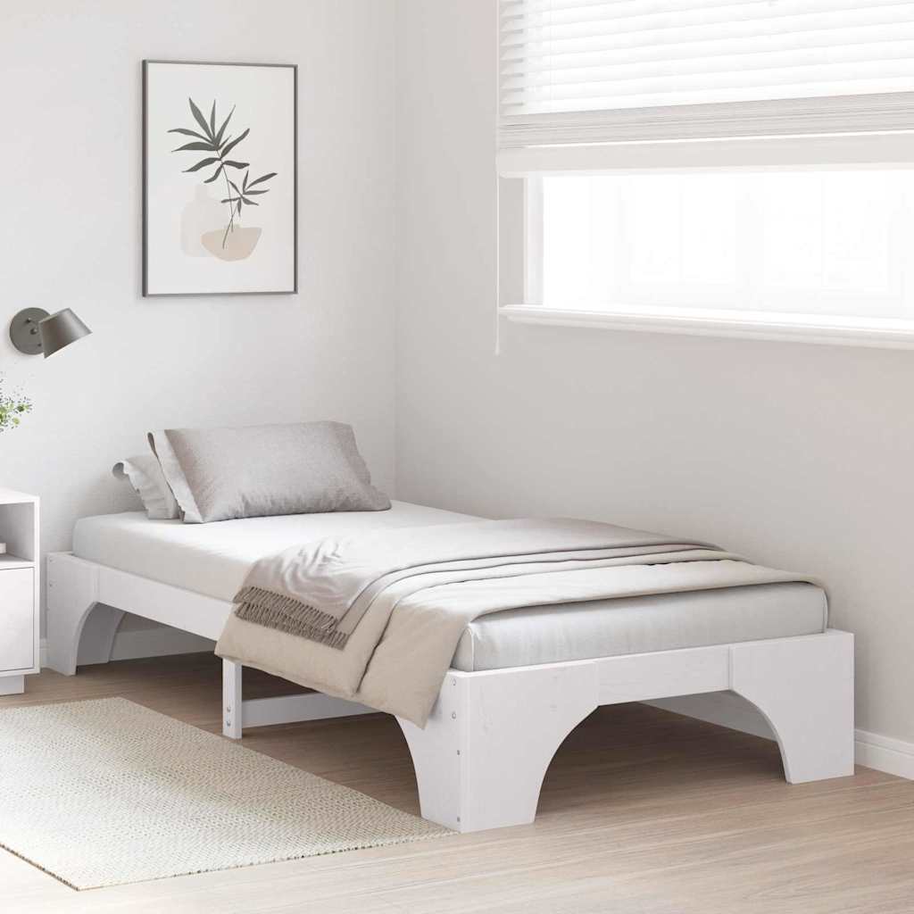 Sengestel Hvid 80 x 200 cm Massiv fyrretræ