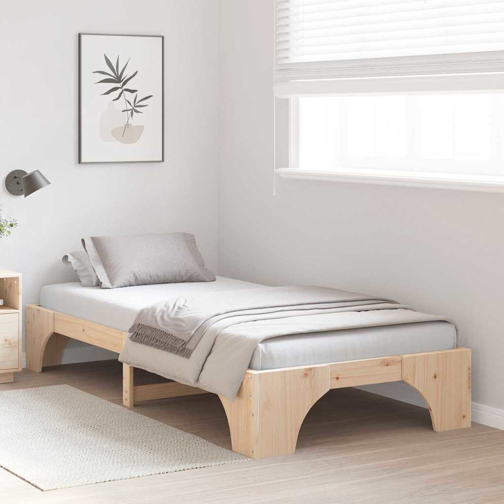 Sengestel Naturfarvet 90 x 190 cm Massiv fyrretræ