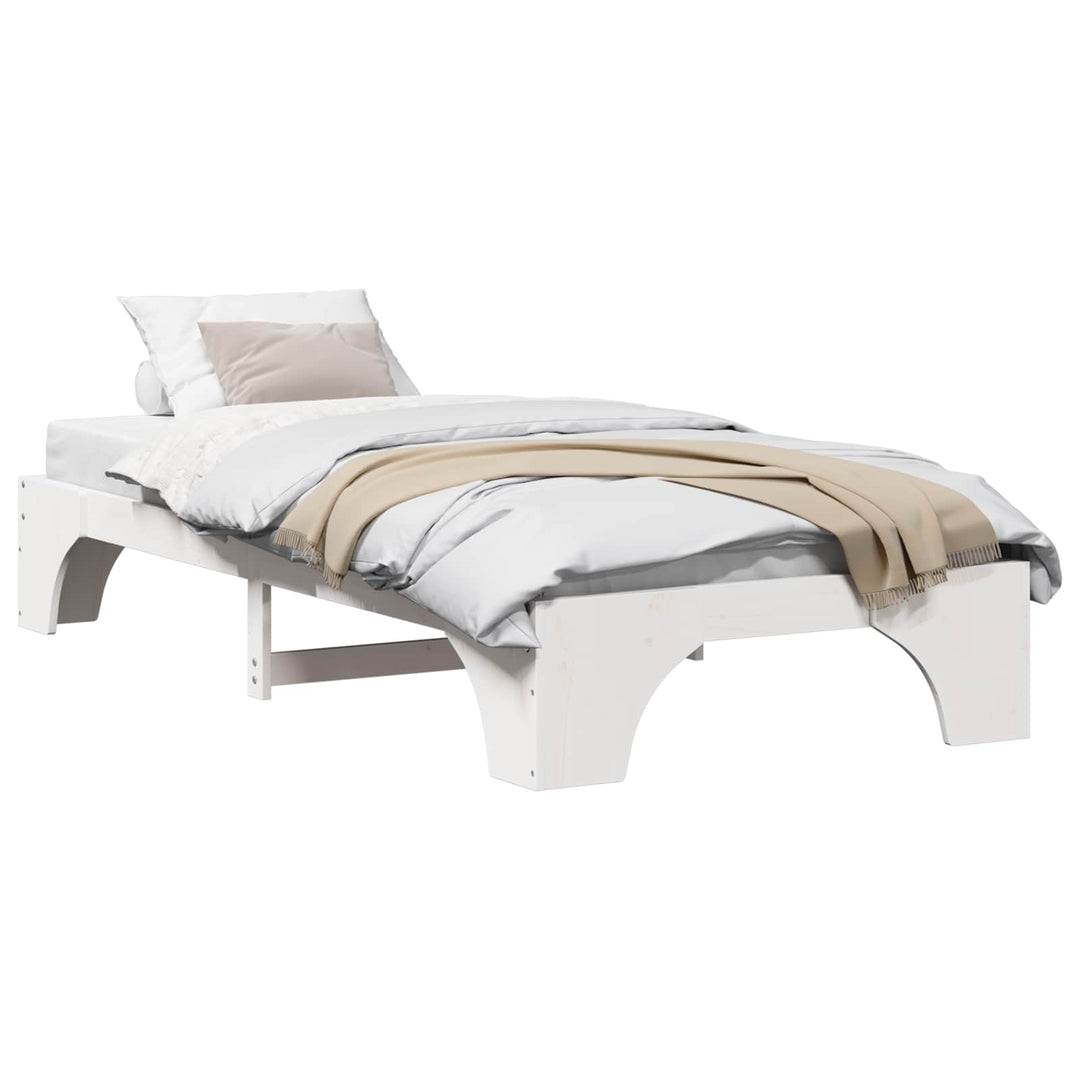 Sengestel Hvid 90 x 190 cm Massiv fyrretræ