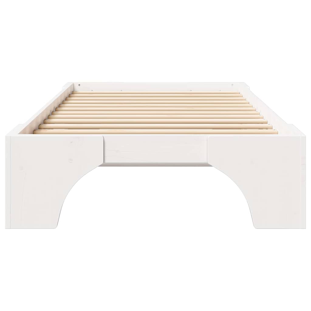 Sengestel Hvid 90 x 190 cm Massiv fyrretræ