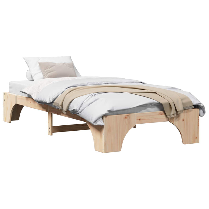 Sengestel Naturfarvet 75 x 190 cm Massiv fyrretræ