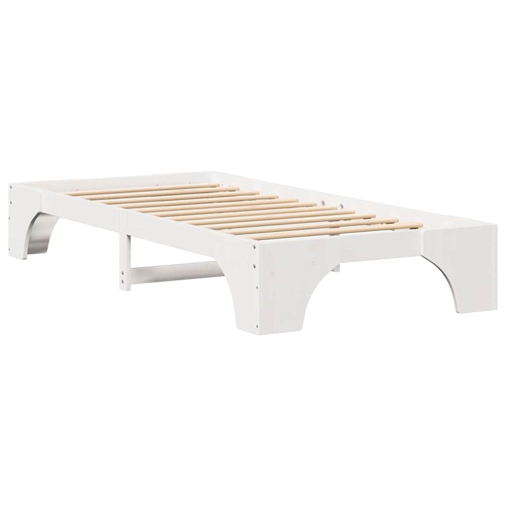 Sengestel Hvid 75 x 190 cm Massiv fyrretræ