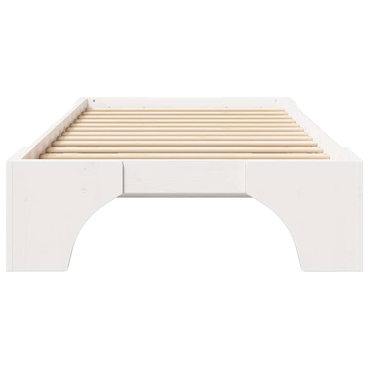 Sengestel Hvid 75 x 190 cm Massiv fyrretræ