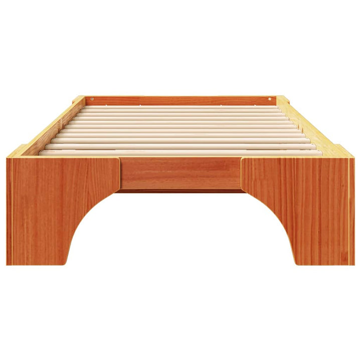 Sengestel Voks brun 75 x 190 cm Massiv fyrretræ