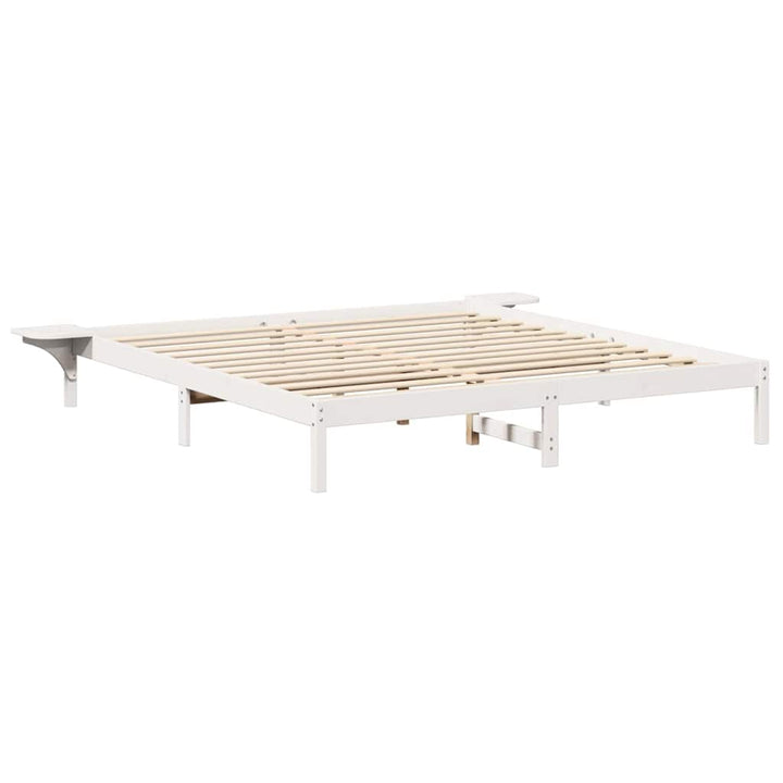 Sengestel Hvid 200 x 200 cm Massiv fyrretræ