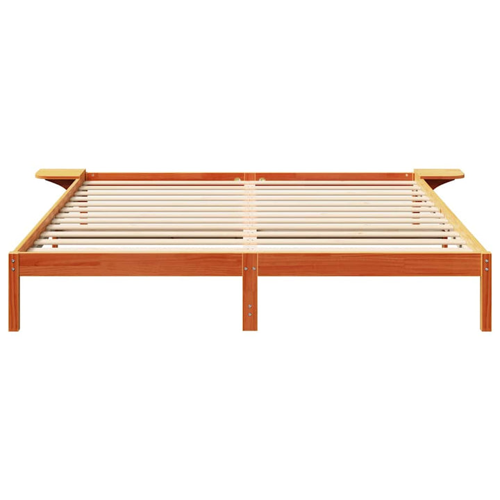 Sengestel Voks brun 200 x 200 cm Massiv fyrretræ