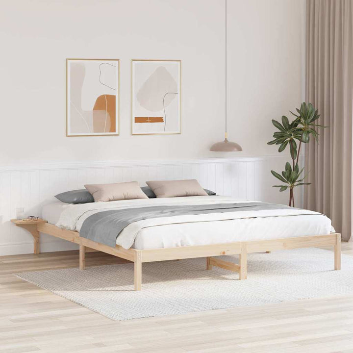 Sengestel Naturfarvet 180 x 200 cm Massiv fyrretræ