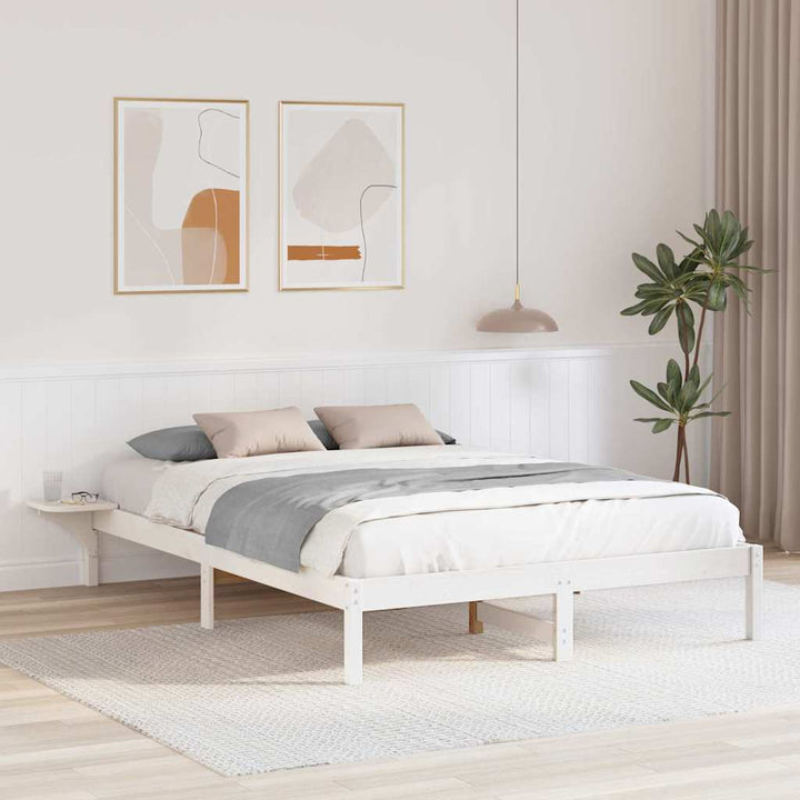 Sengestel Hvid 160 x 200 cm Massiv fyrretræ