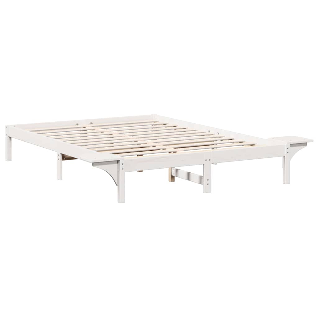 Sengestel Hvid 160 x 200 cm Massiv fyrretræ