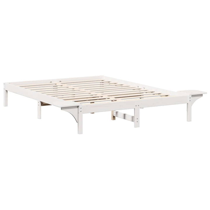 Sengestel Hvid 150 x 200 cm Massiv fyrretræ