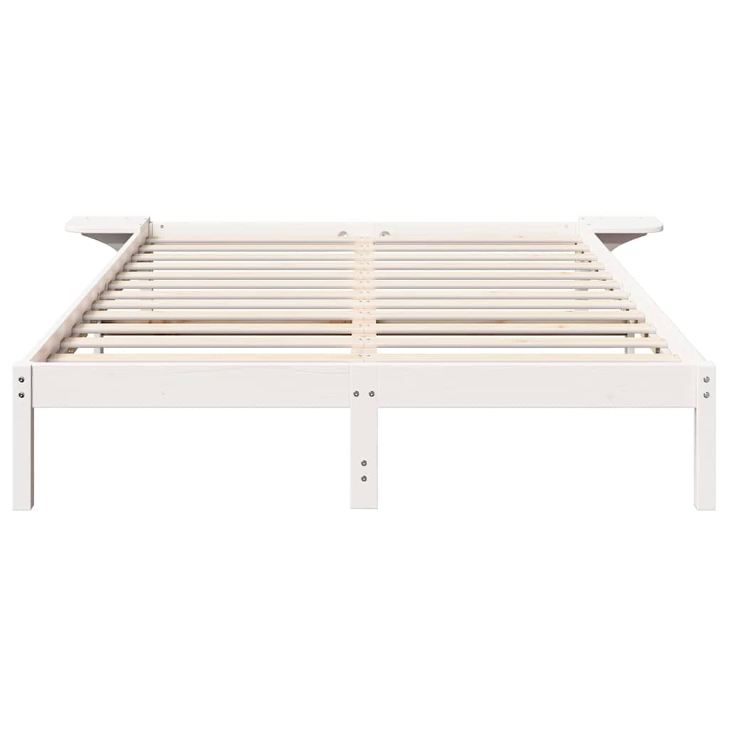 Sengestel Hvid 150 x 200 cm Massiv fyrretræ