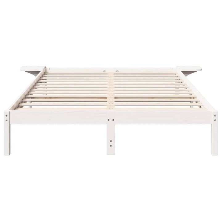 Sengestel Hvid 150 x 200 cm Massiv fyrretræ