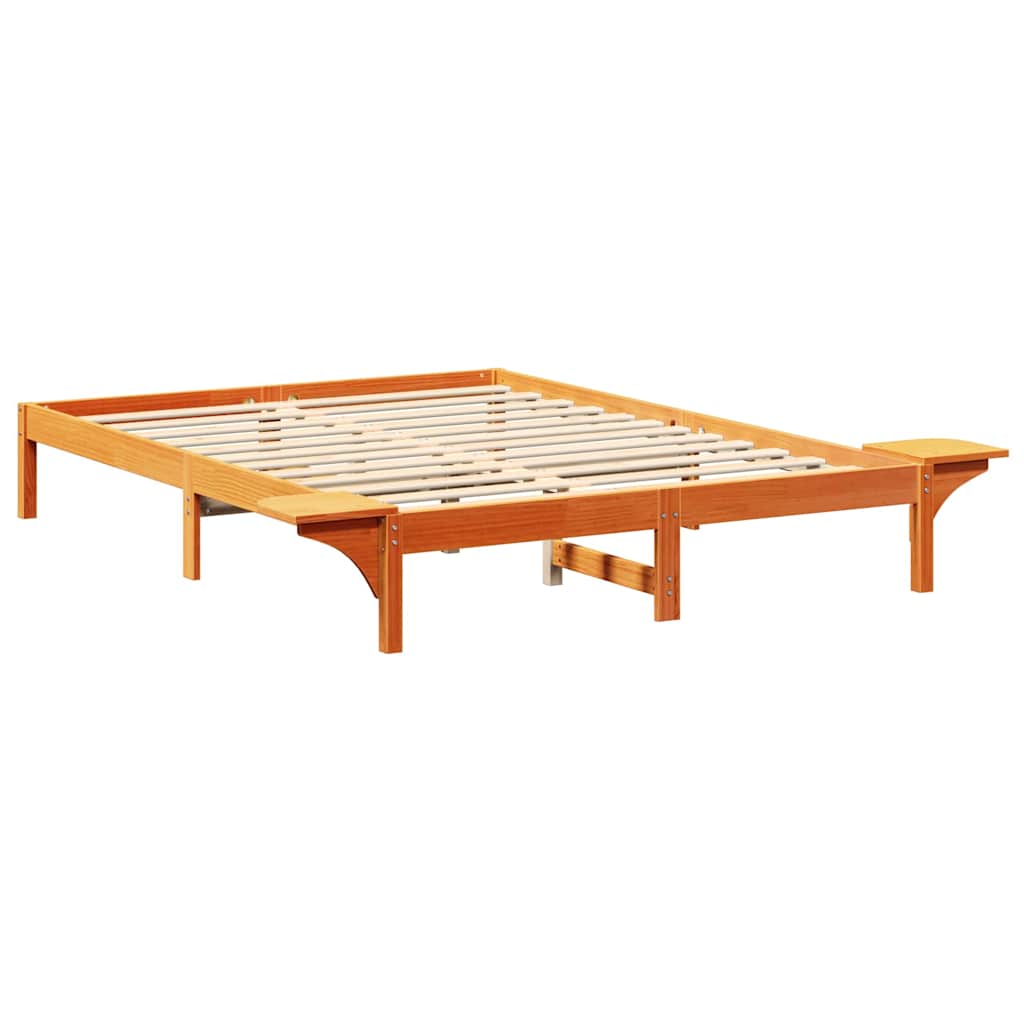 Sengestel Voks brun 150 x 200 cm Massiv fyrretræ