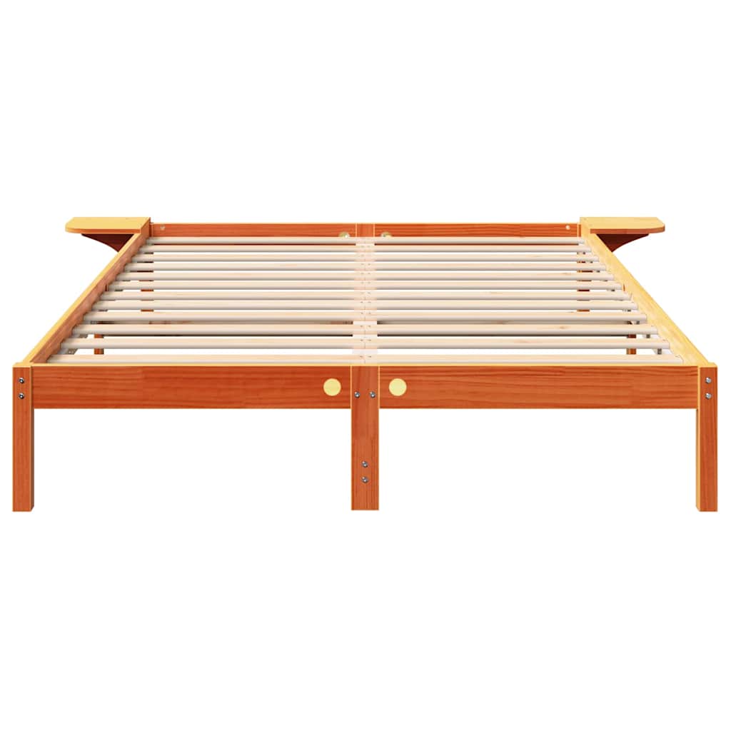 Sengestel Voks brun 150 x 200 cm Massiv fyrretræ