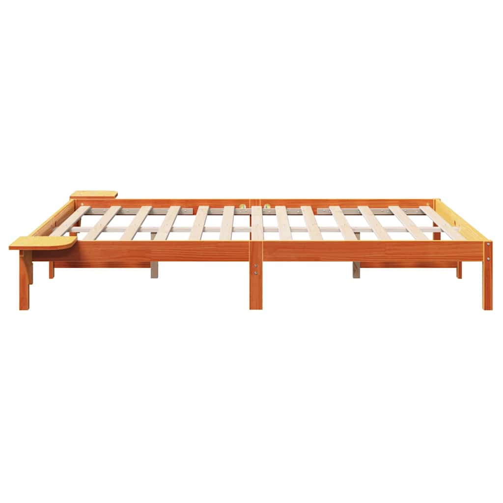 Sengestel Voks brun 150 x 200 cm Massiv fyrretræ