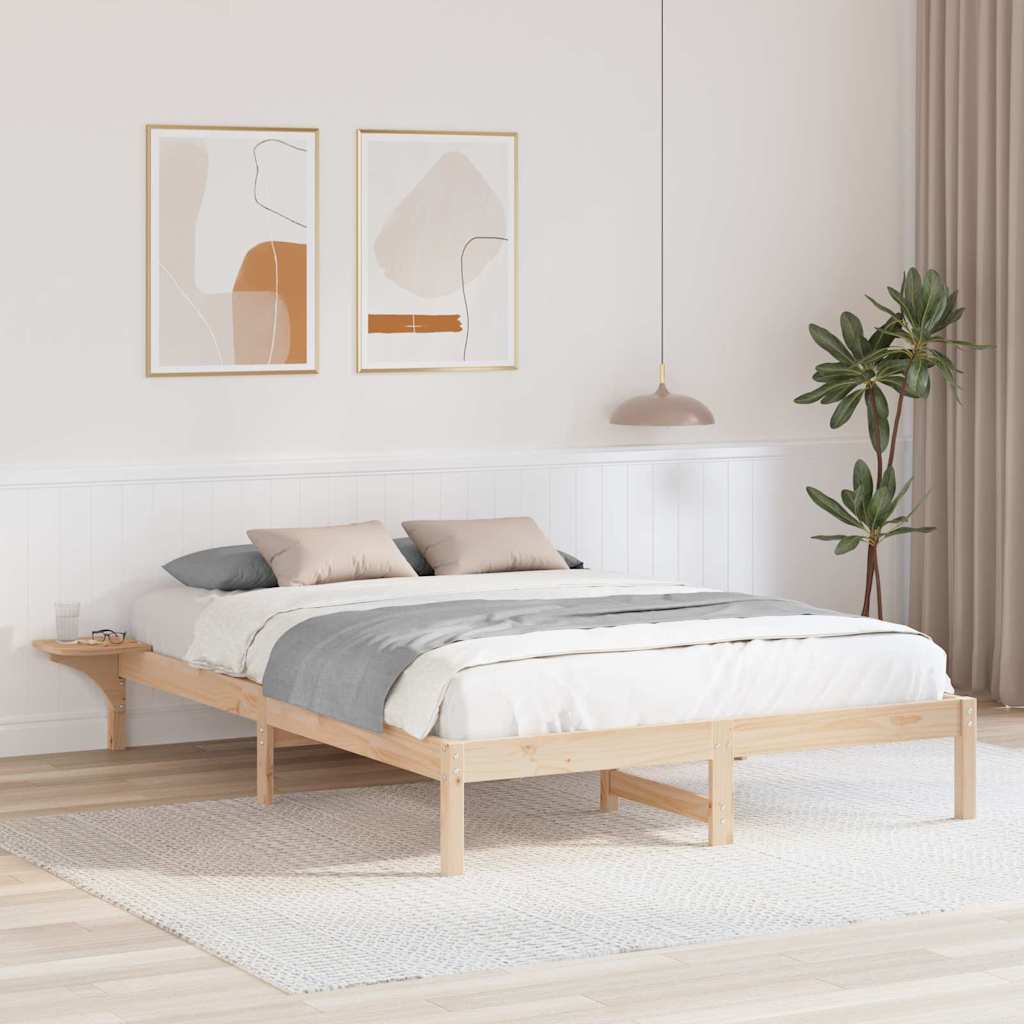 Sengestel Naturfarvet 140 x 200 cm Massiv fyrretræ