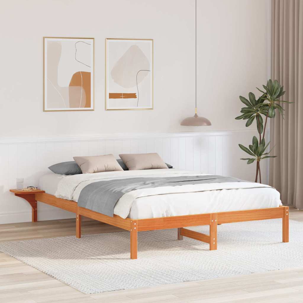 Sengestel Voks brun 140 x 200 cm Massiv fyrretræ