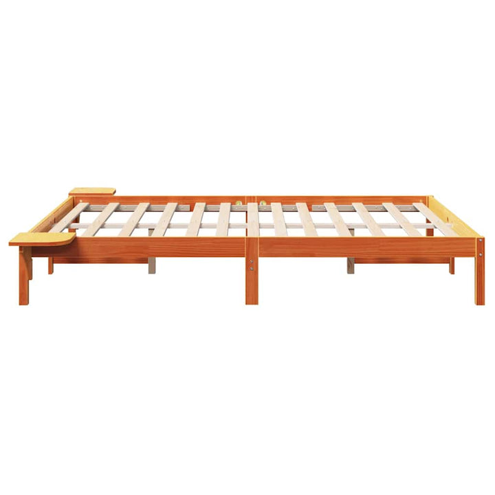 Sengestel Voks brun 140 x 200 cm Massiv fyrretræ
