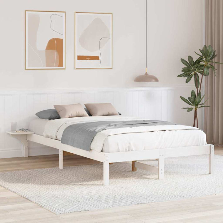 Sengestel Hvid 120 x 200 cm Massiv fyrretræ