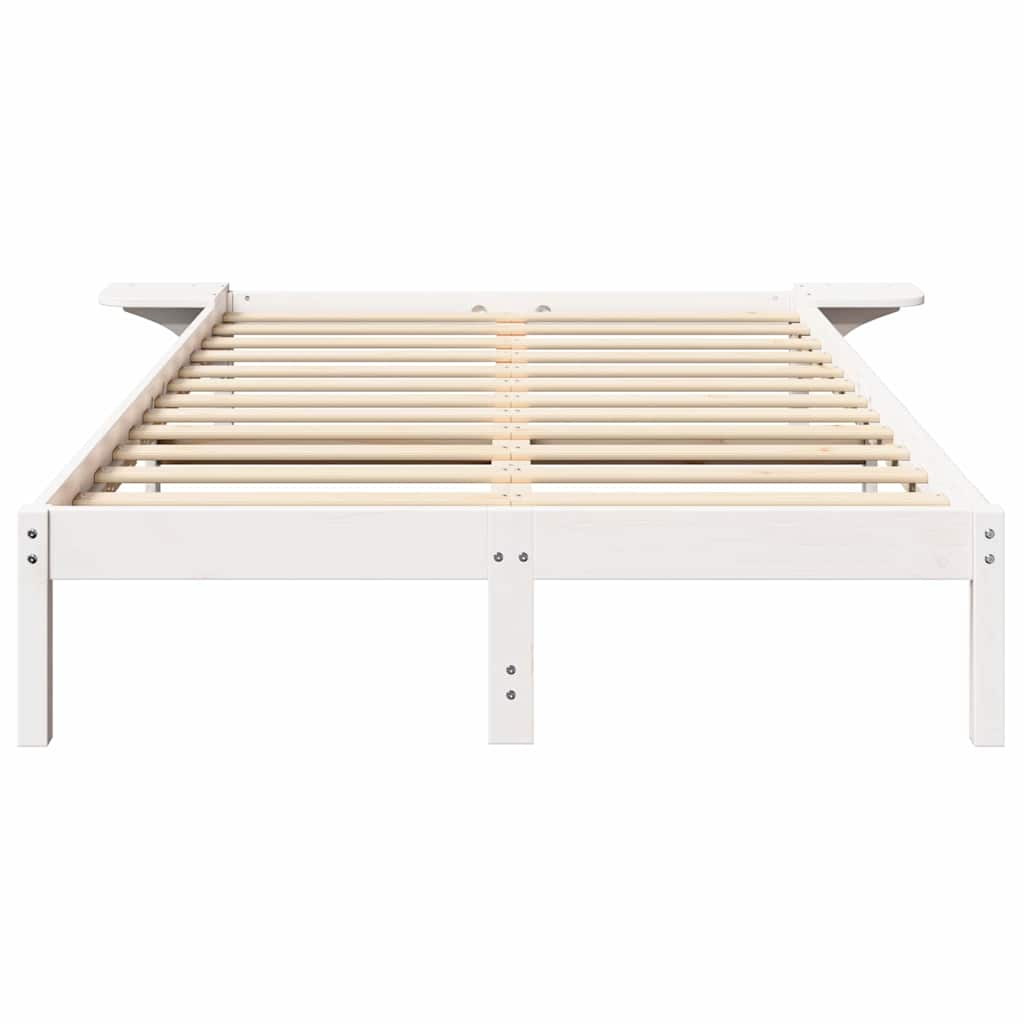 Sengestel Hvid 120 x 200 cm Massiv fyrretræ