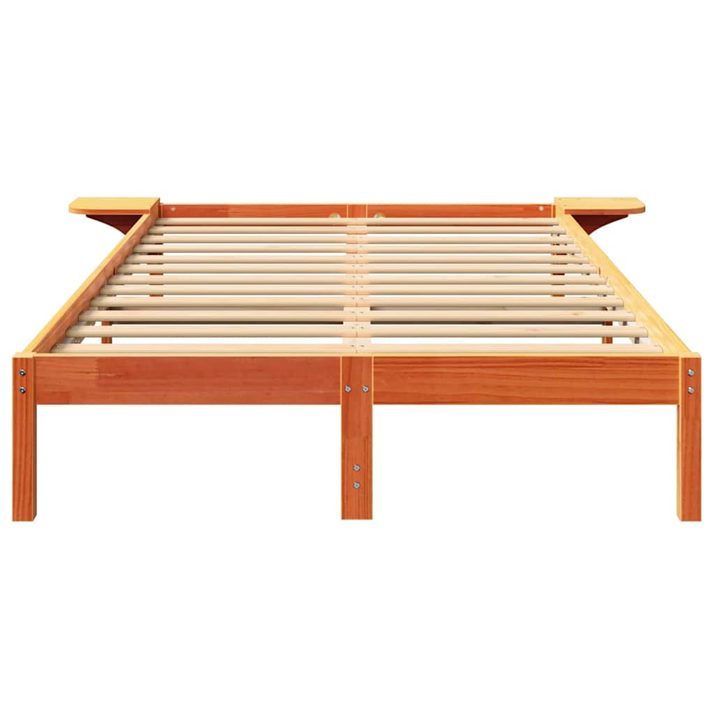 Sengestel Voks brun 135 x 190 cm Massiv fyrretræ
