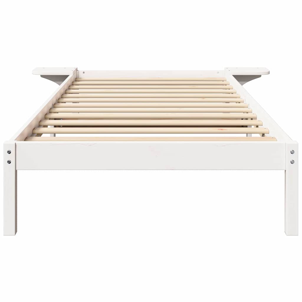 Sengestel Hvid 100 x 200 cm Massiv fyrretræ