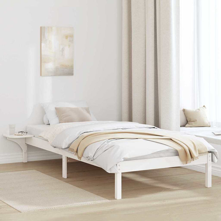 Sengestel Hvid 75 x 190 cm Massiv fyrretræ