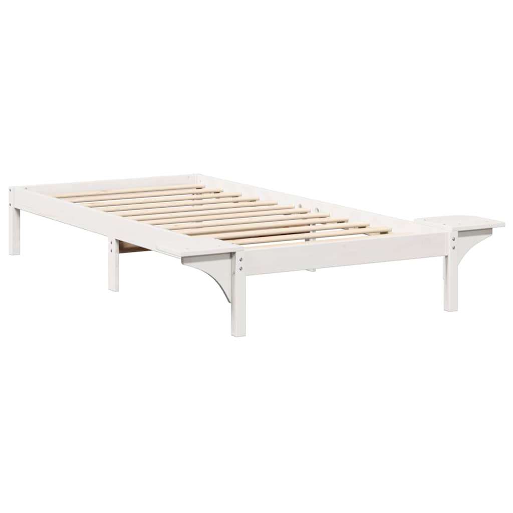 Sengestel Hvid 75 x 190 cm Massiv fyrretræ