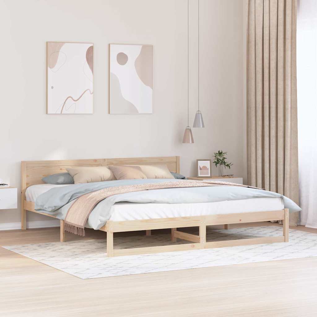 Sengestel Naturfarvet 180 x 200 cm Massiv fyrretræ