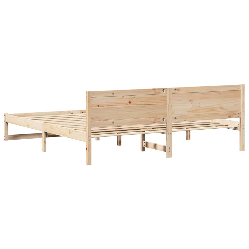 Sengestel Naturfarvet 180 x 200 cm Massiv fyrretræ