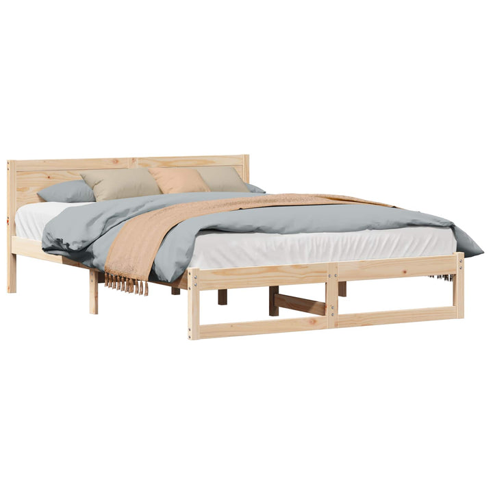 Sengestel Naturfarvet 140 x 200 cm Massiv fyrretræ