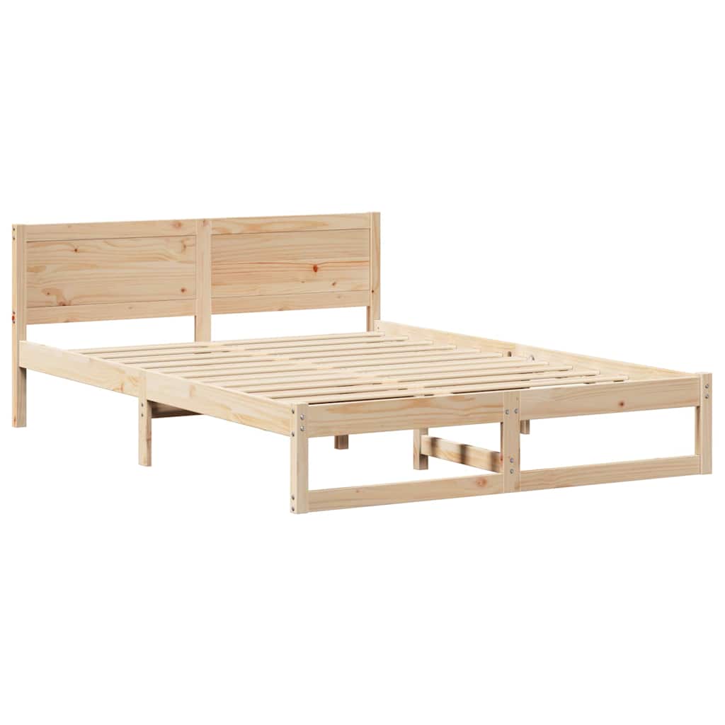 Sengestel Naturfarvet 140 x 200 cm Massiv fyrretræ