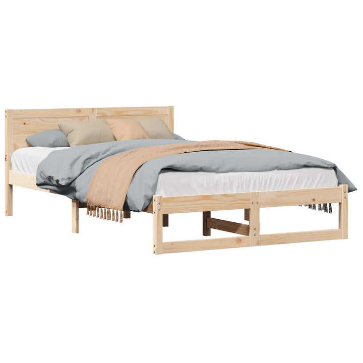 Sengestel Naturfarvet 140 x 190 cm Massiv fyrretræ