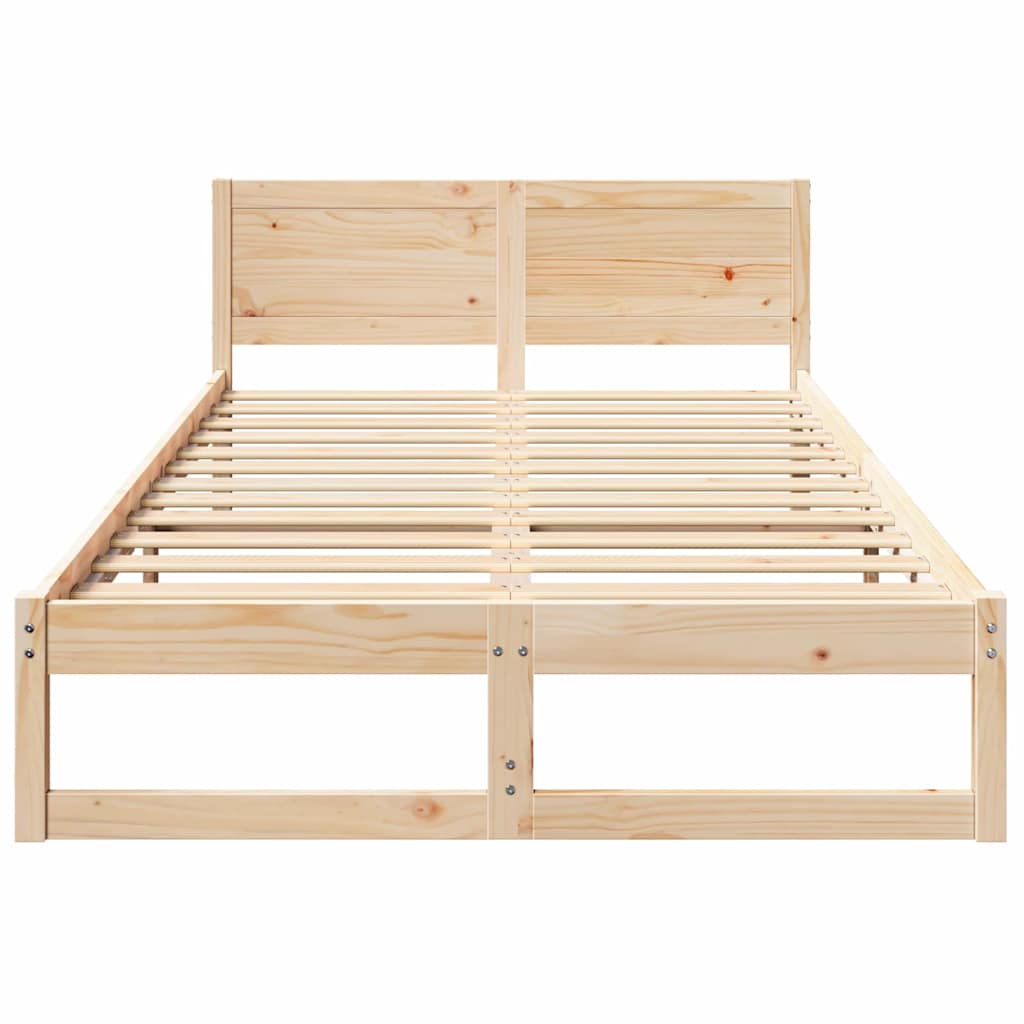 Sengestel Naturfarvet 140 x 190 cm Massiv fyrretræ