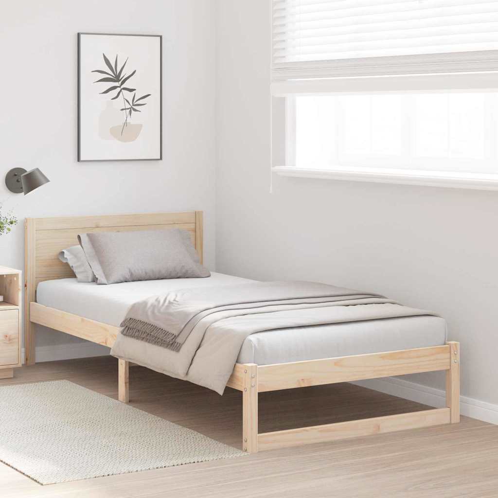 Sengestel Naturfarvet 100 x 200 cm Massiv fyrretræ