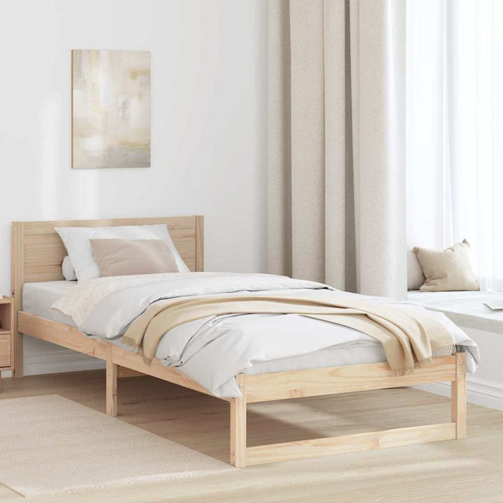 Sengestel Naturfarvet 90 x 190 cm Massiv fyrretræ