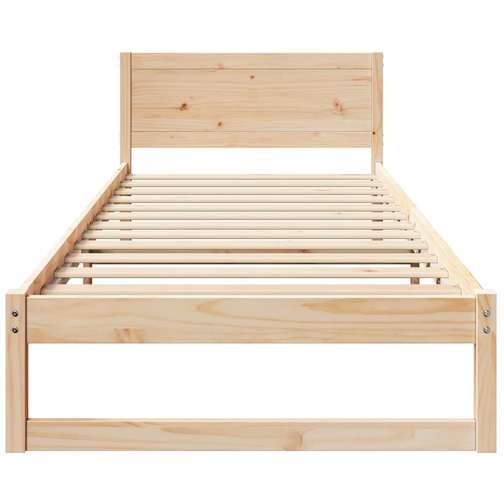 Sengestel Naturfarvet 90 x 190 cm Massiv fyrretræ