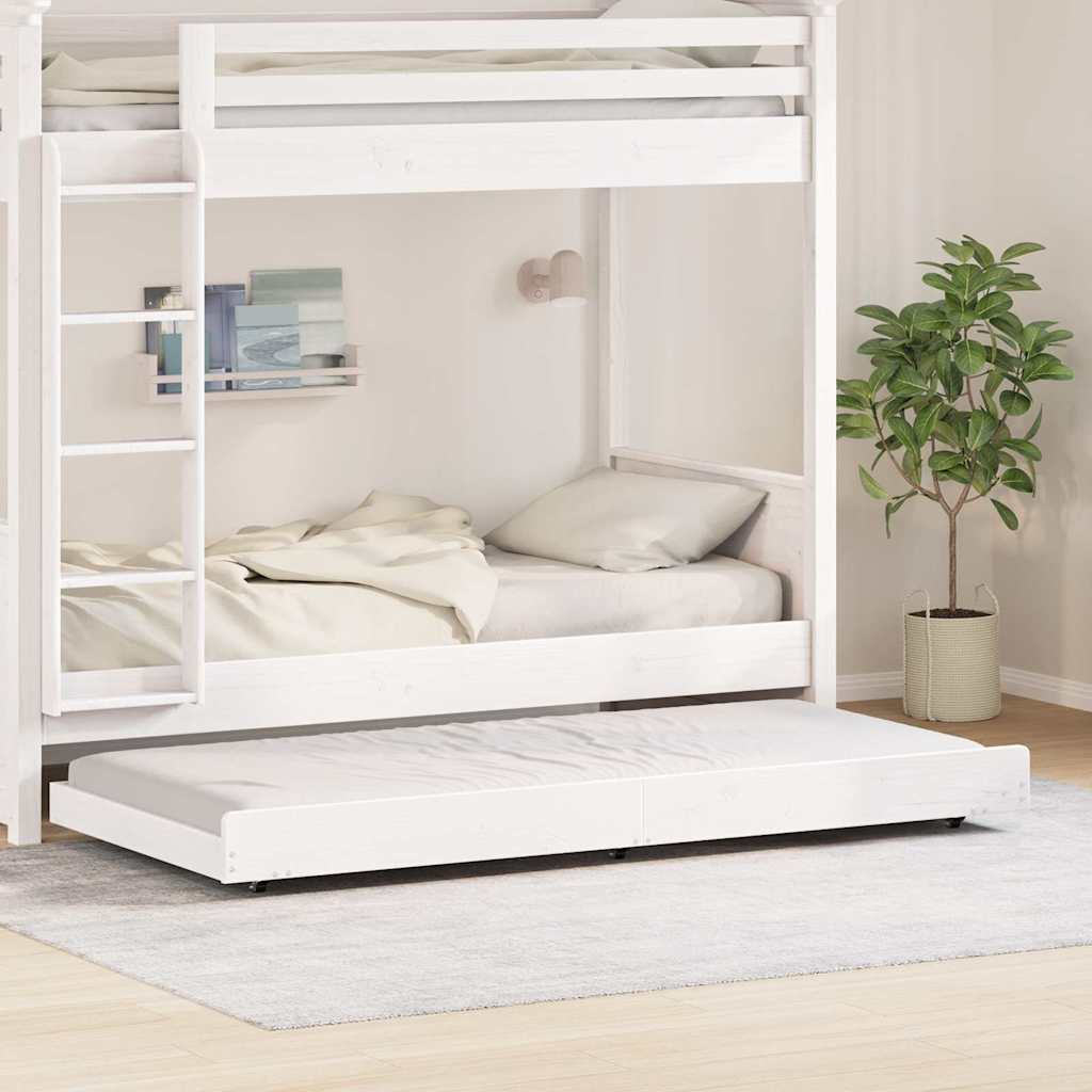 Sengestel Hvid 100 x 200 cm Massiv fyrretræ