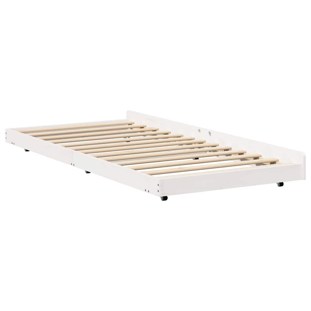 Sengestel Hvid 100 x 200 cm Massiv fyrretræ