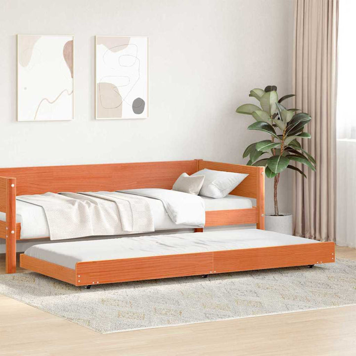 Sengestel Brun 90 x 200 cm Massivt fyrretræ
